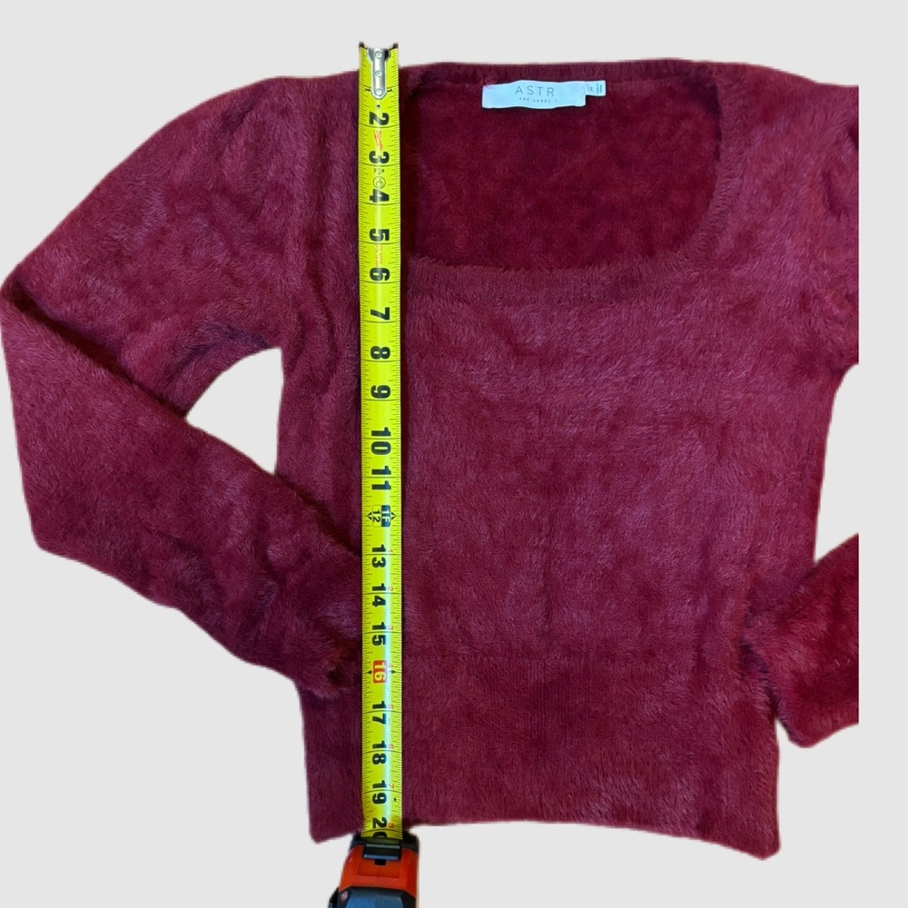 ASTR The Label Wine Fuzzy Crop Sweater, Medium, Like New Condition - Picture 11 of 14